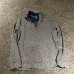 Vineyard Vines Gray Quarter-Zip Sweater